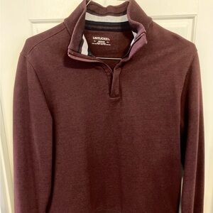 UNTUCKit Men's Burgundy 1/4 Zip-Up Sweater